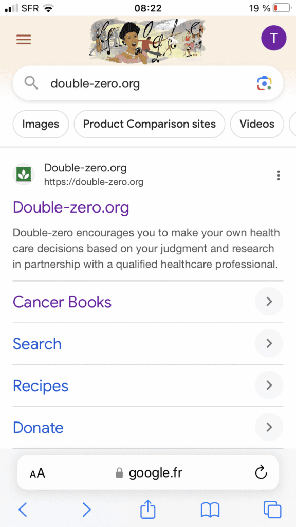 Google France's description of Double-zero.org